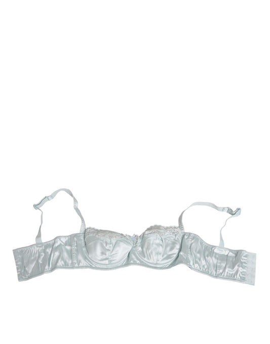Dolce & Gabbana Light Blue Silk Semi-Padded Balconette Underwear - from Dolce & Gabbana