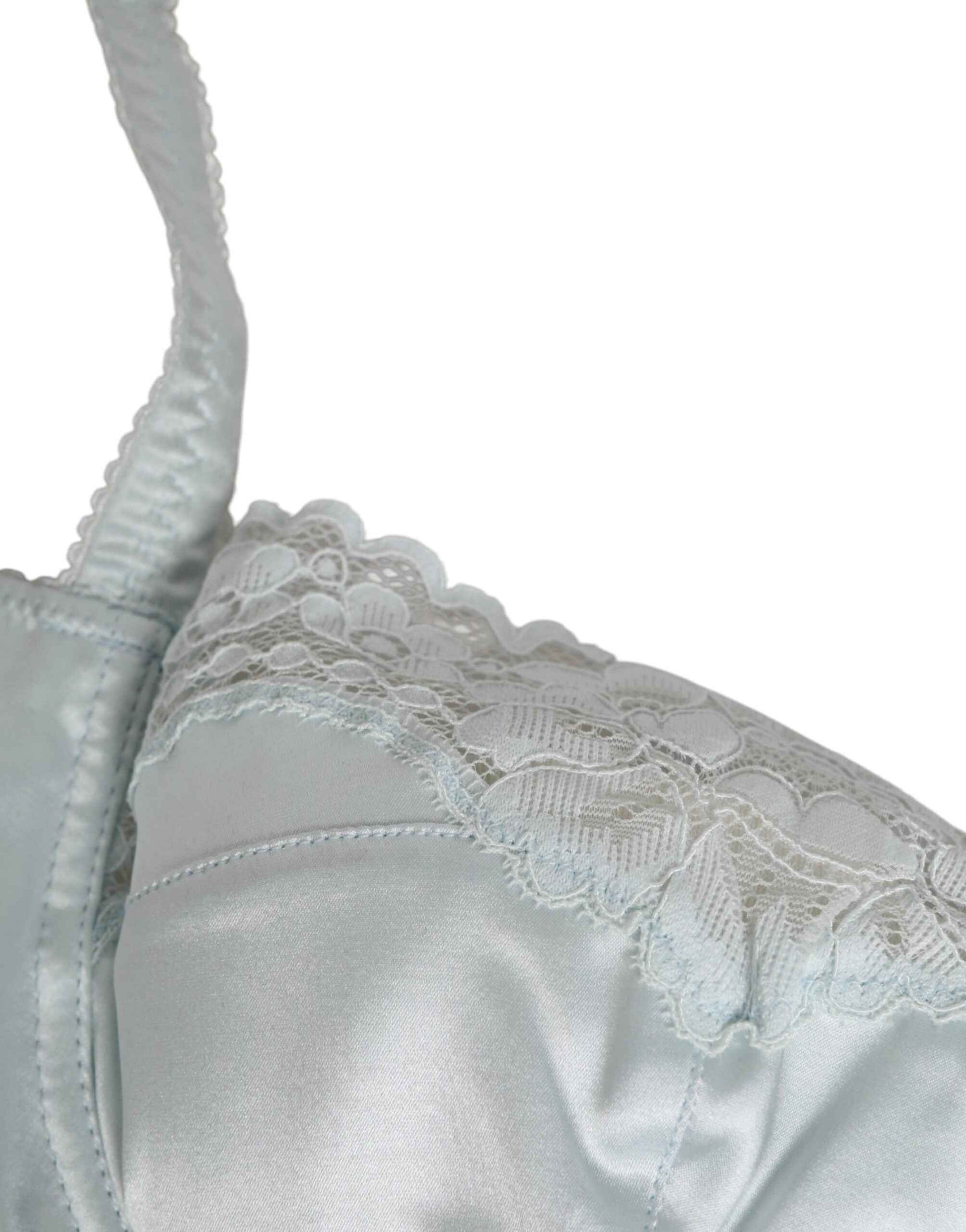 Dolce & Gabbana Light Blue Silk Semi-Padded Balconette Underwear by Dolce & Gabbana