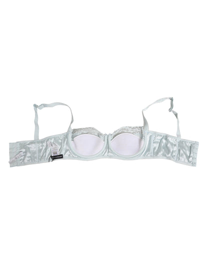 Dolce & Gabbana Light Blue Silk Semi-Padded Balconette Underwear - from Dolce & Gabbana