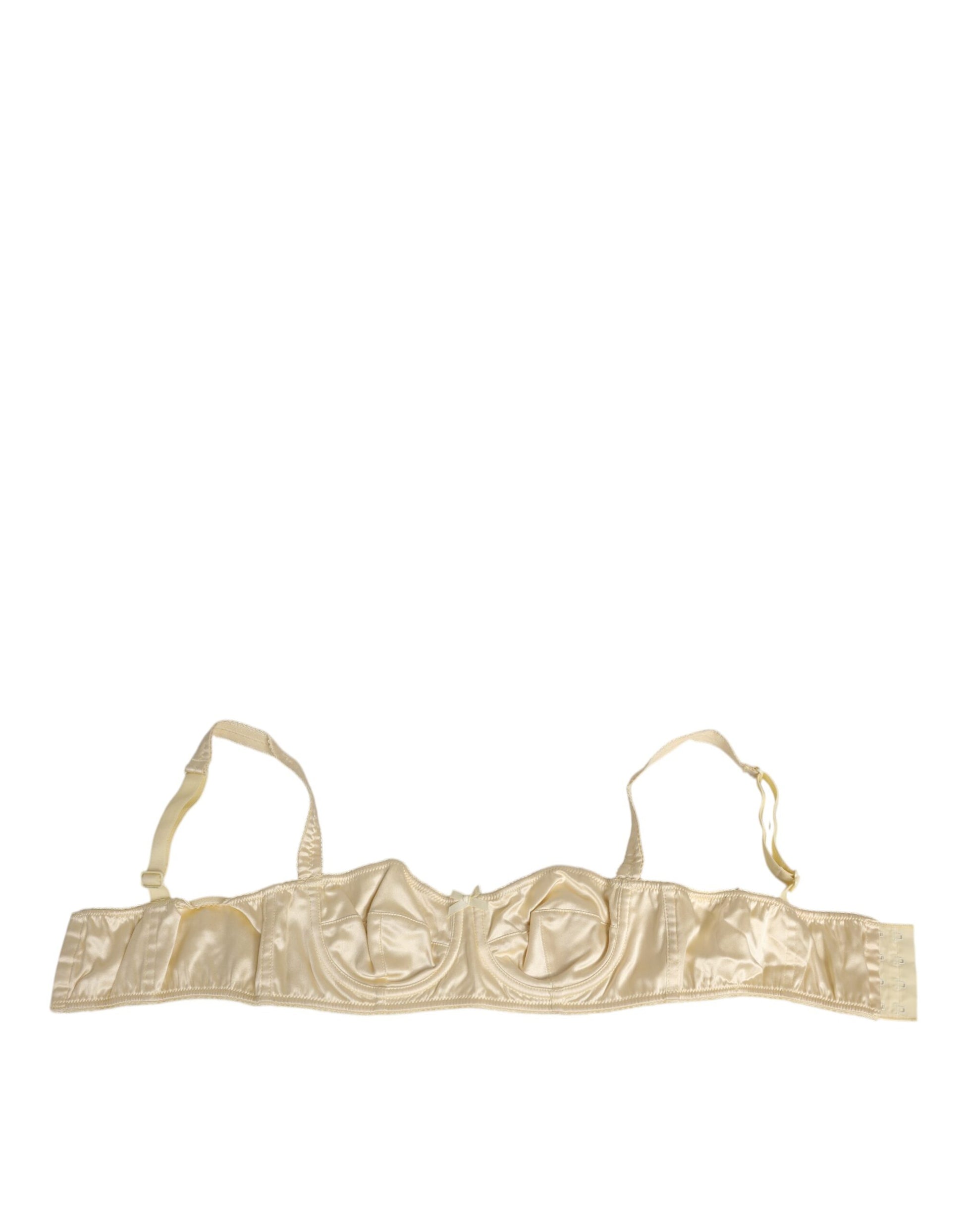 Dolce & Gabbana Cream Satin Blend Balconette Bra Underwear - from Dolce & Gabbana