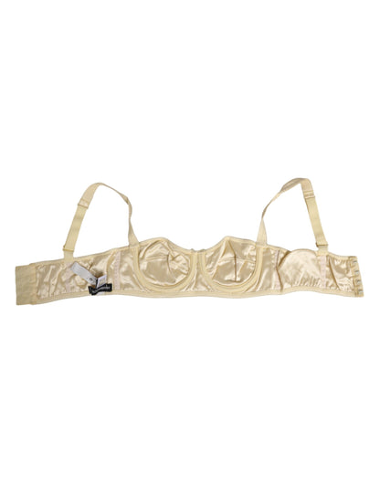 Dolce & Gabbana Cream Satin Blend Balconette Bra Underwear - from Dolce & Gabbana