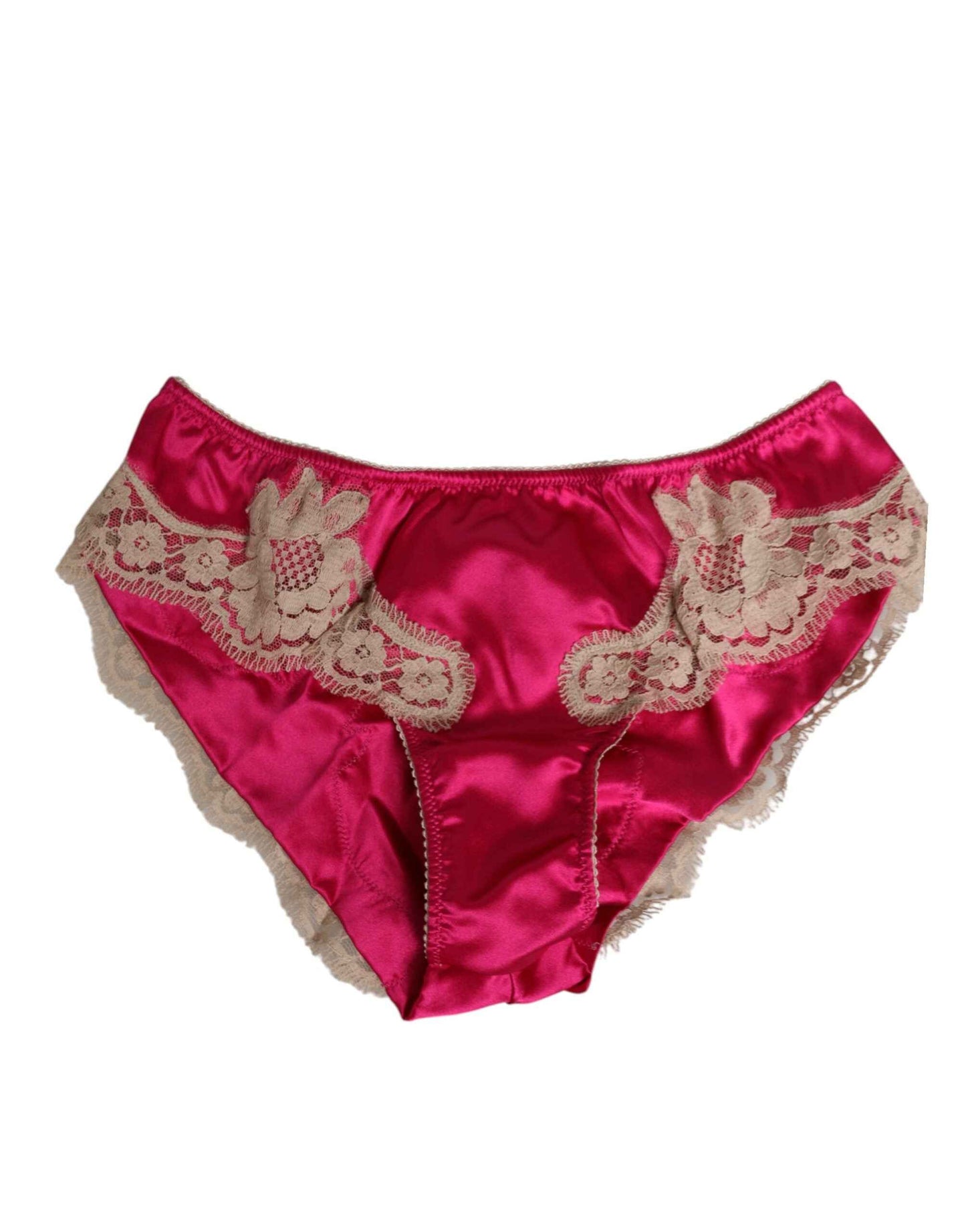 Dolce & Gabbana Pink Silk Satin Lace Trim New Slip Underwear by Dolce & Gabbana