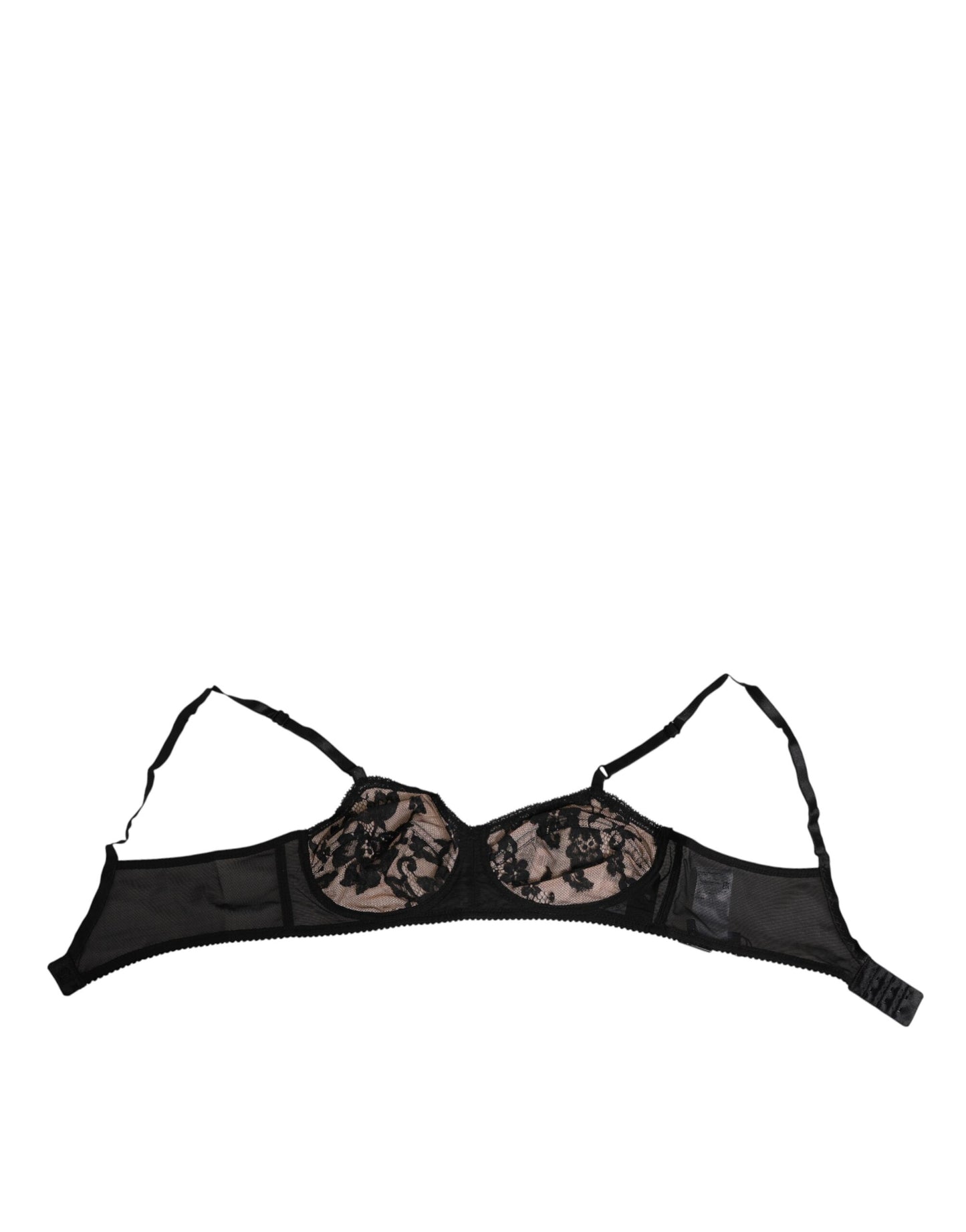 Dolce & Gabbana Black Nude Floral Lace Sheer Bra Underwear - from Dolce & Gabbana