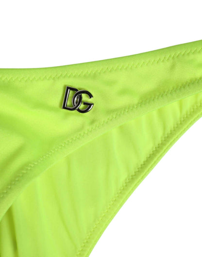 Dolce & Gabbana Neon Green DG Logo Swim Briefs Women Underwear by Dolce & Gabbana