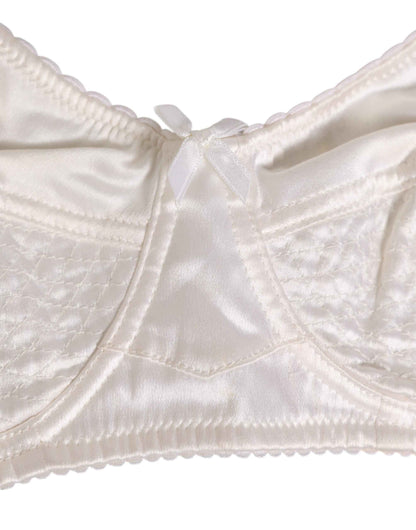 Dolce & Gabbana White Silk Satin Soft Cup Lingerie Bra Underwear by Dolce & Gabbana