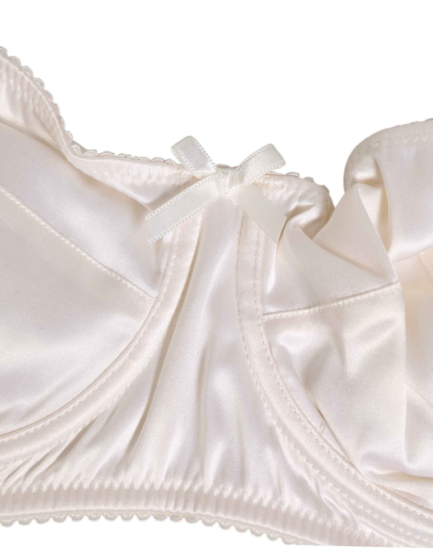 Dolce & Gabbana White Silk Satin Balconnet Lingerie Bra Underwear by Dolce & Gabbana