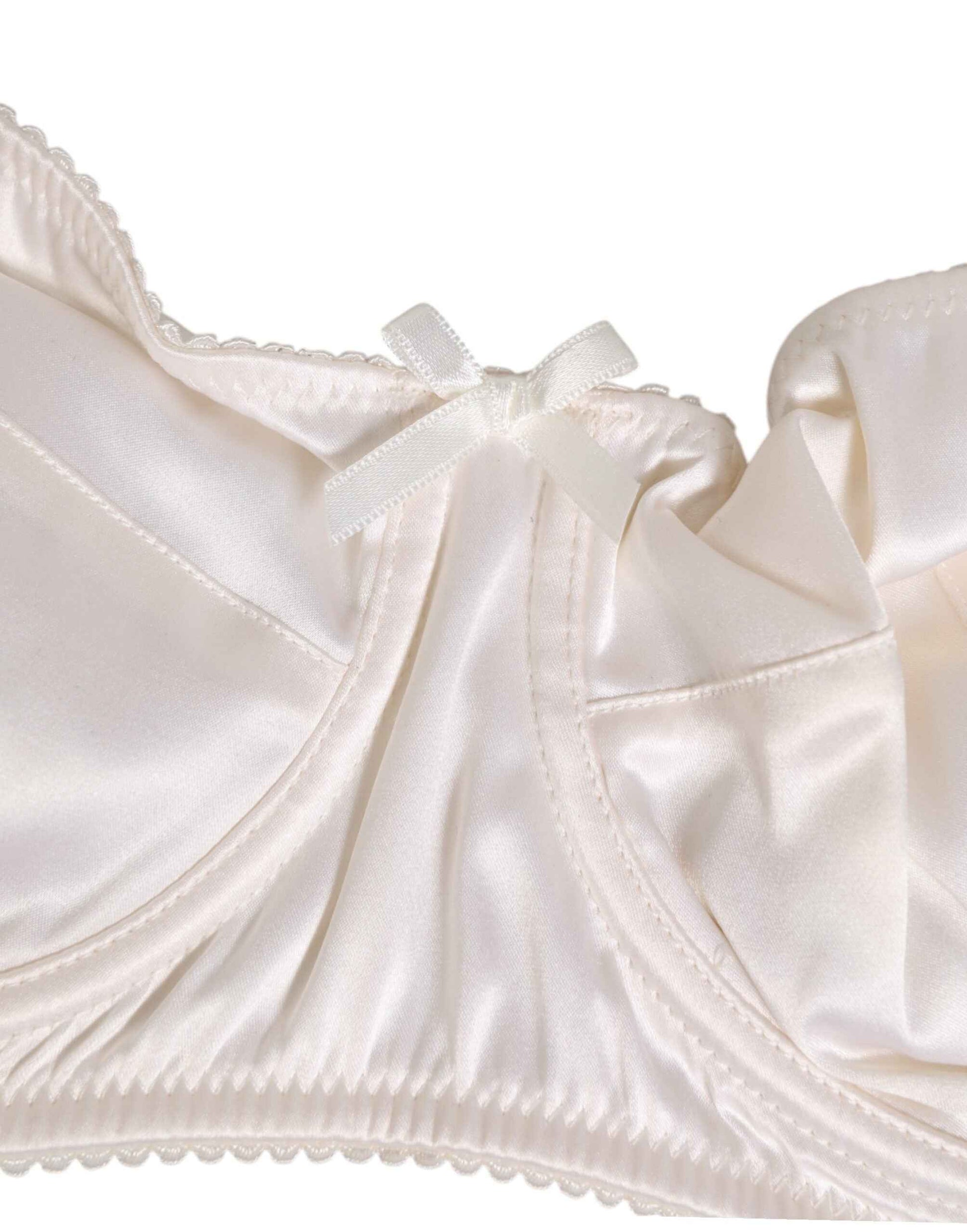 Dolce & Gabbana White Silk Satin Balconnet Lingerie Bra Underwear by Dolce & Gabbana