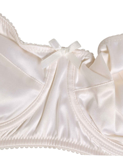 Dolce & Gabbana White Silk Satin Balconnet Lingerie Bra Underwear by Dolce & Gabbana