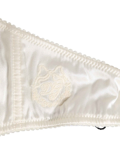 Dolce & Gabbana White Silk Satin Balconnet Lingerie Bra Underwear by Dolce & Gabbana