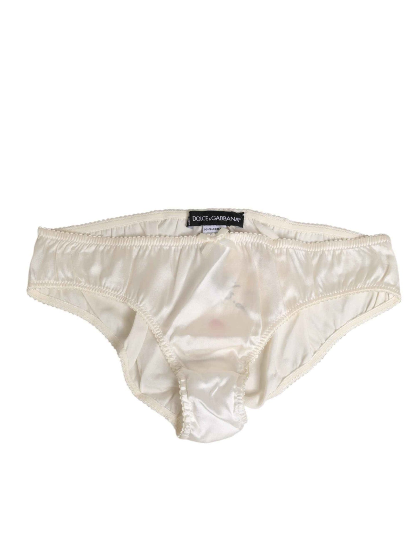 Dolce & Gabbana White Silk Satin Lingerie Panty Underwear by Dolce & Gabbana