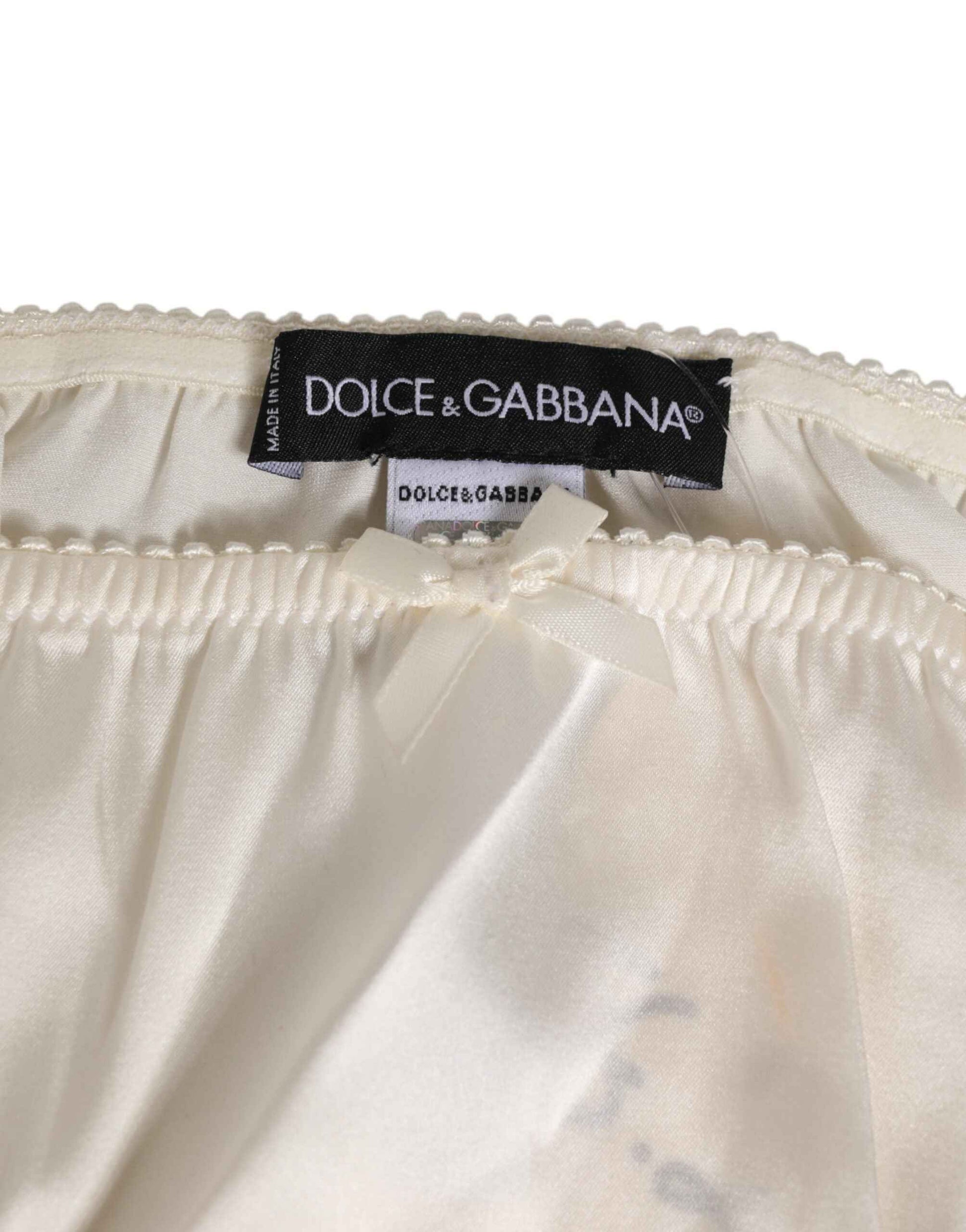 Dolce & Gabbana White Silk Satin Lingerie Panty Underwear by Dolce & Gabbana