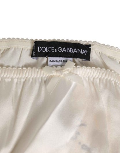 Dolce & Gabbana White Silk Satin Lingerie Panty Underwear by Dolce & Gabbana