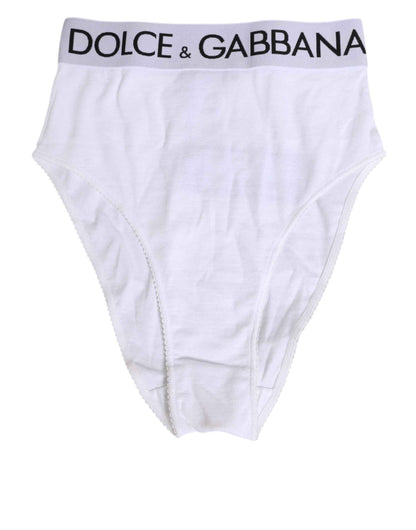 Dolce & Gabbana White Cotton Elastic DG Logo Waistband Underwear by Dolce & Gabbana