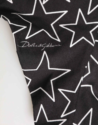 Dolce & Gabbana Black White Star Print Cotton Slip Panty Underwear by Dolce & Gabbana