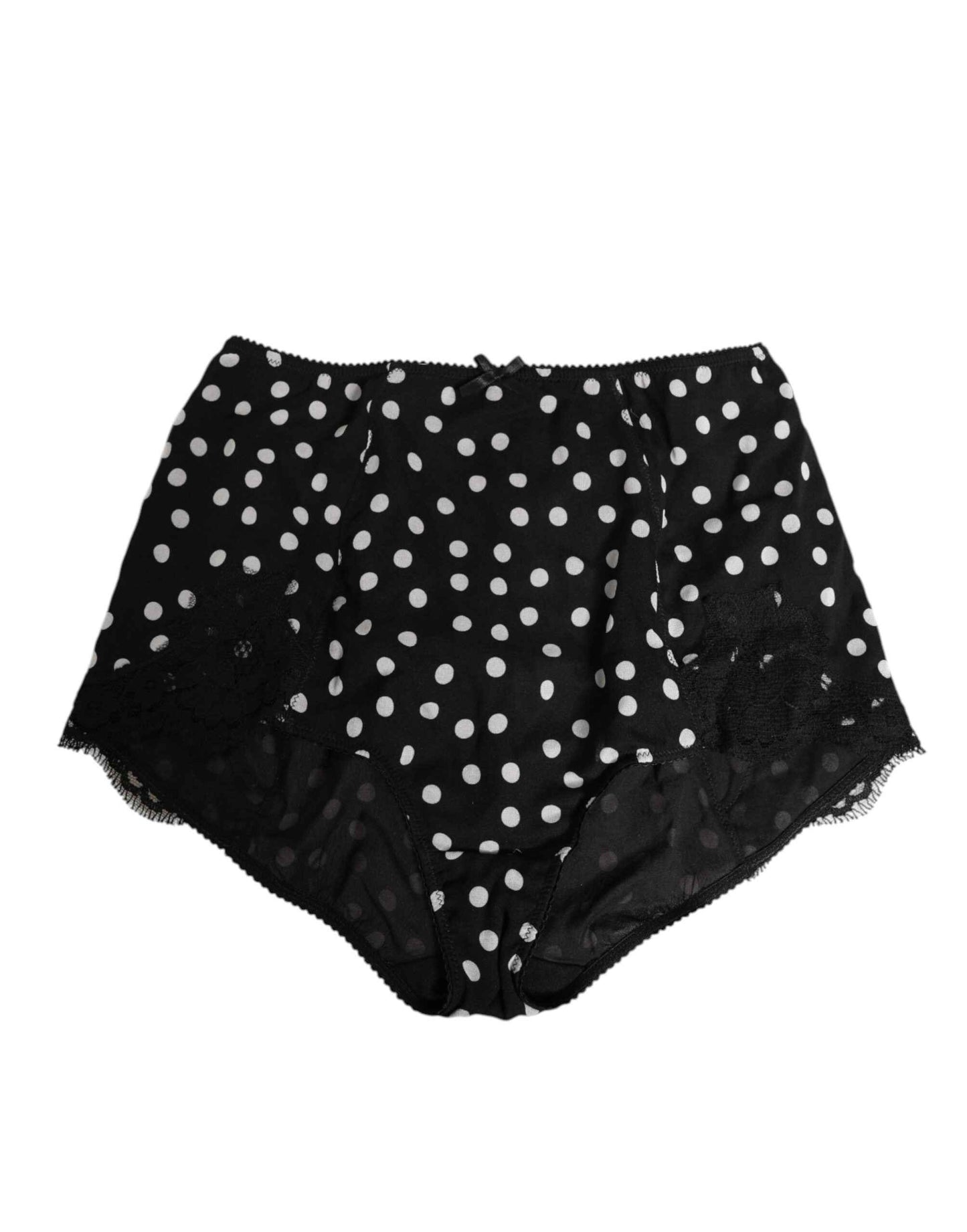 Dolce & Gabbana Black White Polka Dot Silk Slip Panty Underwear by Dolce & Gabbana