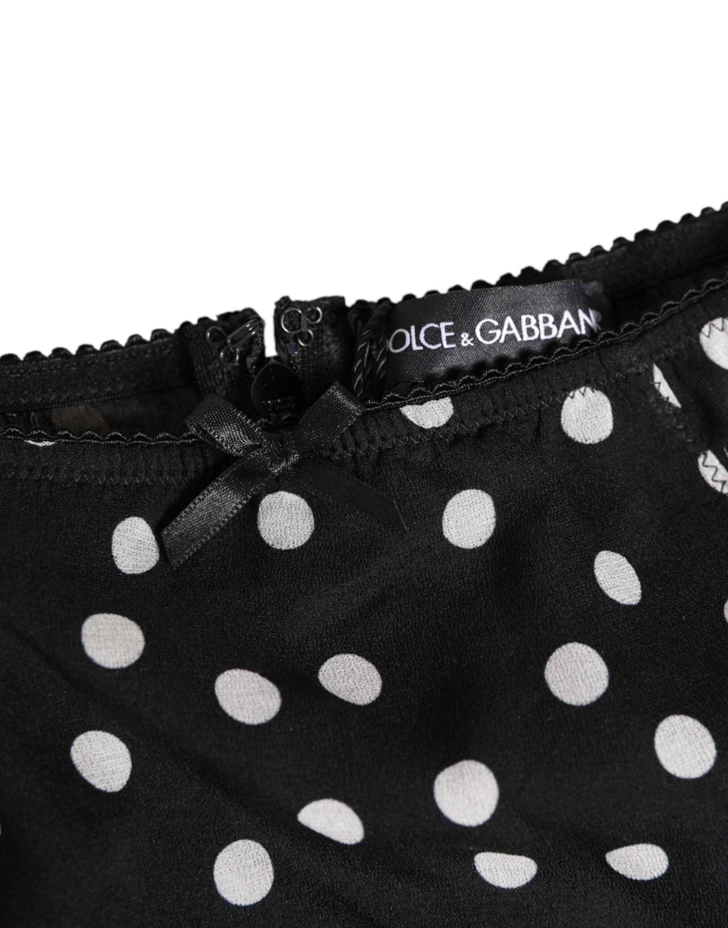 Dolce & Gabbana Black White Polka Dot Silk Slip Panty Underwear by Dolce & Gabbana