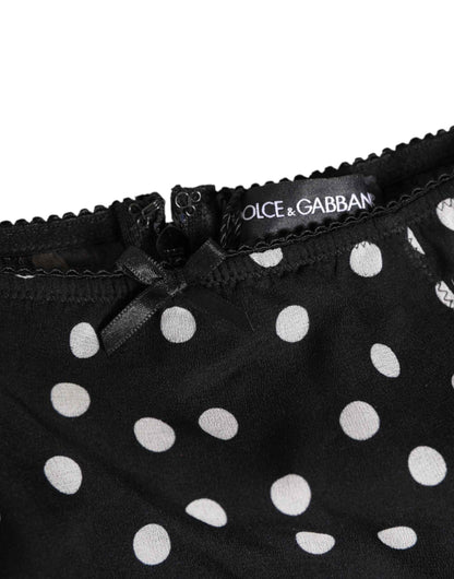 Dolce & Gabbana Black White Polka Dot Silk Slip Panty Underwear by Dolce & Gabbana