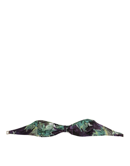Dolce & Gabbana Purple Green Leaf Print Bandeau Swimwear Underwear - from Dolce & Gabbana