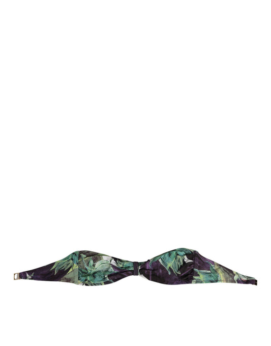 Dolce & Gabbana Purple Green Leaf Print Bandeau Swimwear Underwear - from Dolce & Gabbana
