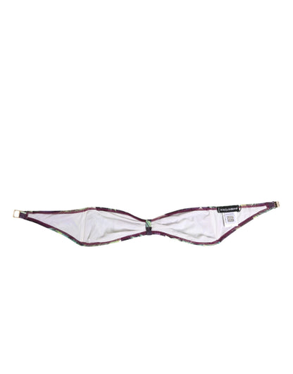 Dolce & Gabbana Purple Green Leaf Print Bandeau Swimwear Underwear - from Dolce & Gabbana