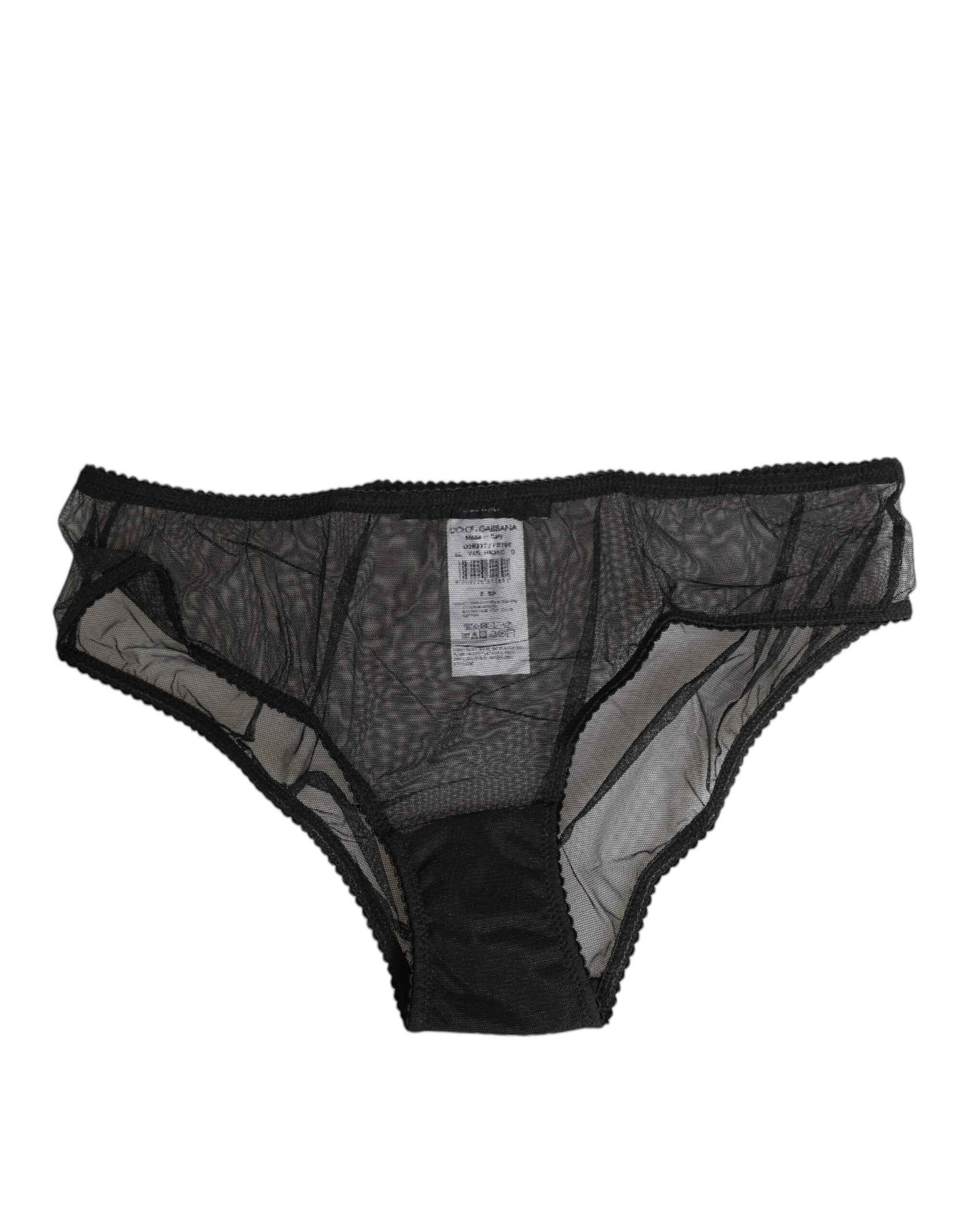 Dolce & Gabbana Black Sheer Mesh Lace Bikini Briefs Underwear by Dolce & Gabbana