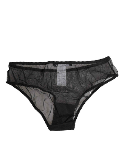 Dolce & Gabbana Black Sheer Mesh Lace Bikini Briefs Underwear by Dolce & Gabbana