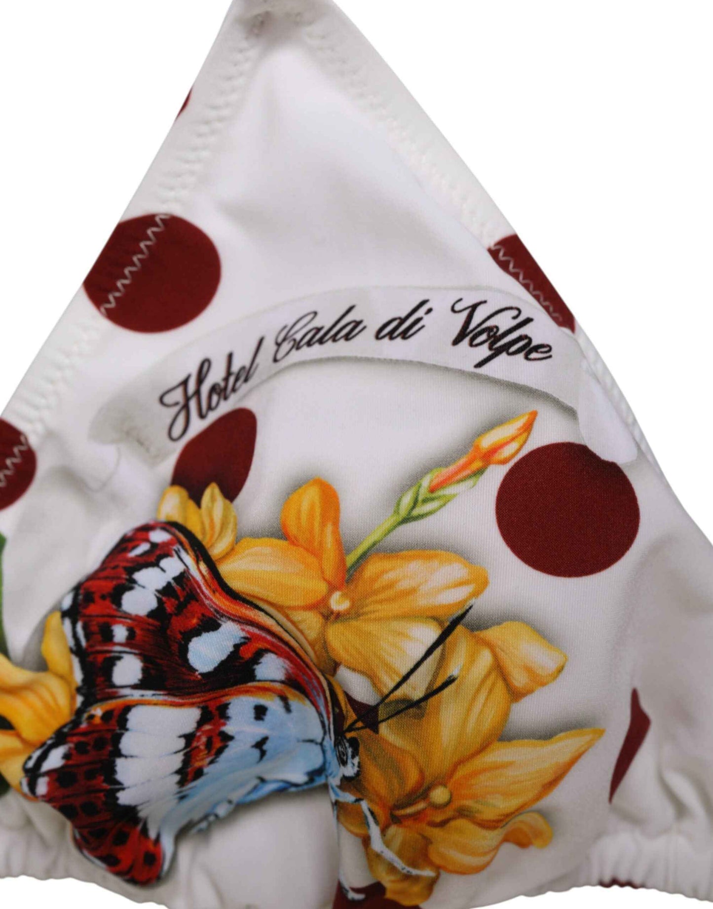 Dolce & Gabbana White Red Polka Dot Floral Print Triangle by Dolce & Gabbana