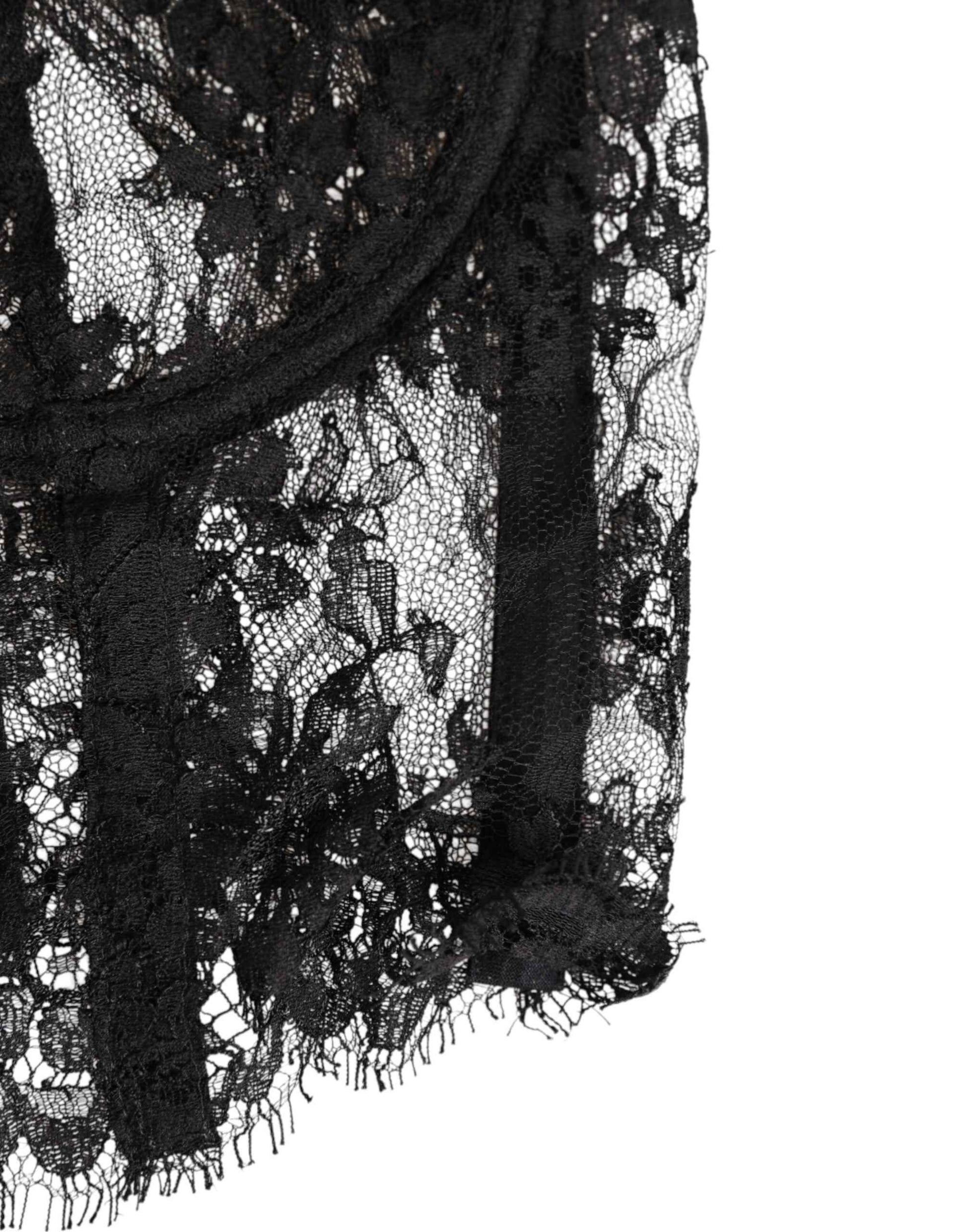 Dolce & Gabbana Black Floral Lace Bustier Bralette Top Underwear by Dolce & Gabbana