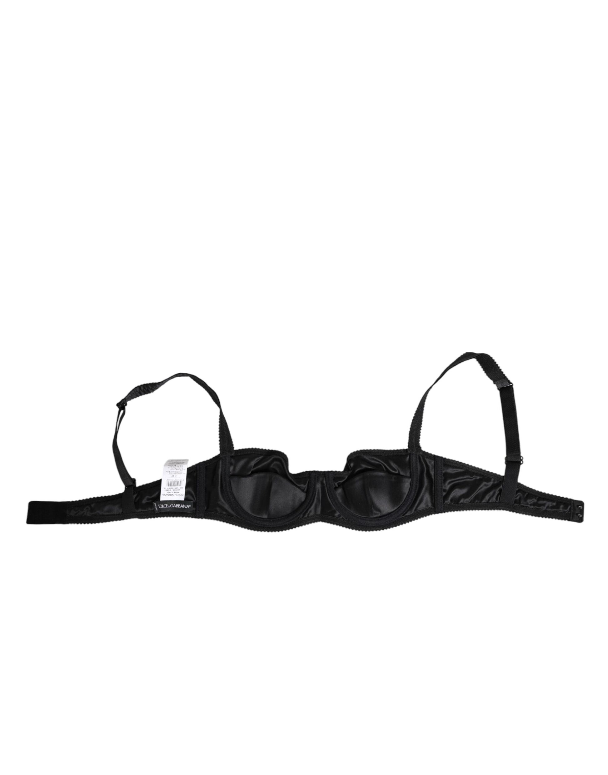 Dolce & Gabbana Black Satin Underwire Bra Lingerie IT2 Underwear - from Dolce & Gabbana