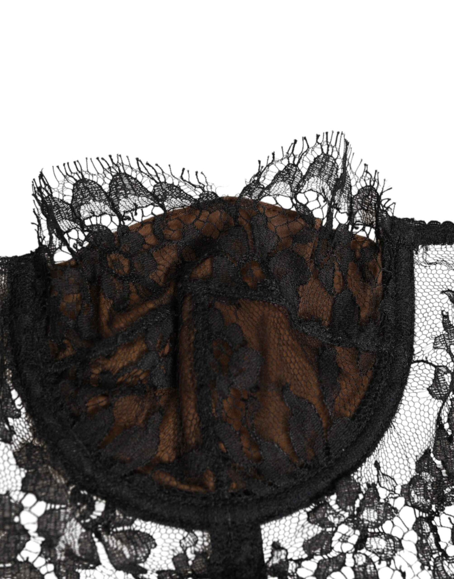 Dolce & Gabbana Black Floral Lace Strapless Bustier Underwear by Dolce & Gabbana