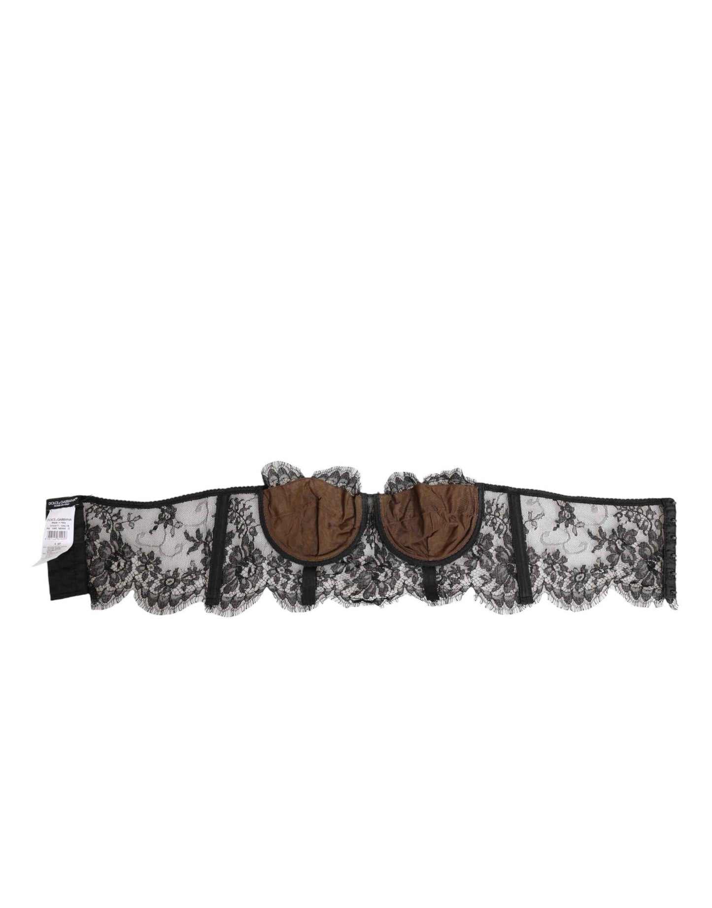 Dolce & Gabbana Black Floral Lace Strapless Bustier Underwear by Dolce & Gabbana
