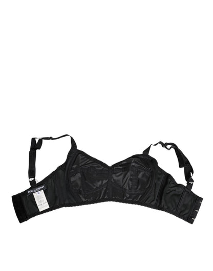 Dolce & Gabbana Bustier Nylon Top Zwart Luxe Collectie
