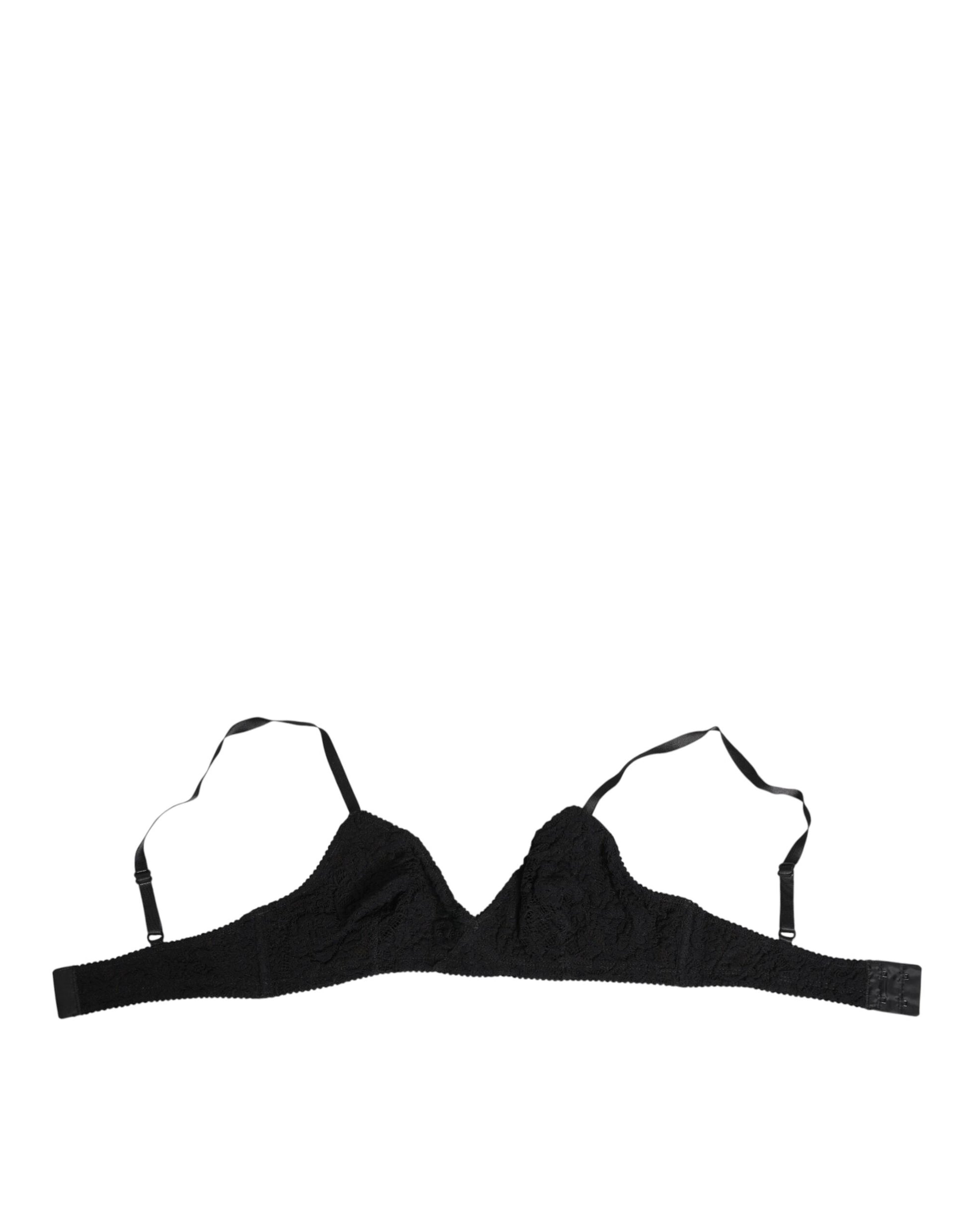 Dolce & Gabbana Black Lace Triangle Bralette Wireless Underwear - from Dolce & Gabbana