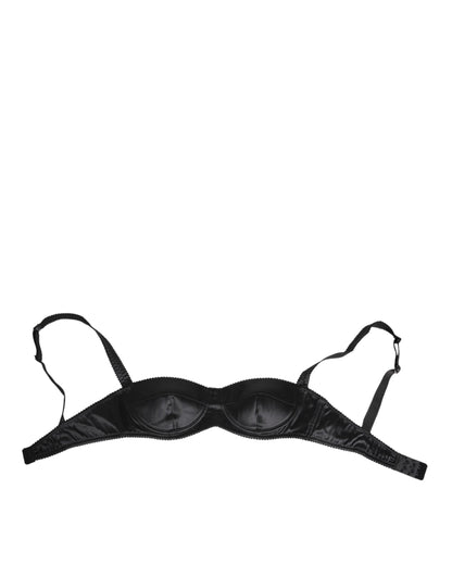 Dolce & Gabbana Black Silk Satin Wireless Lingerie Bra Underwear - from Dolce & Gabbana