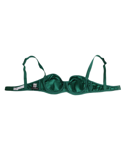 Dolce & Gabbana Green Satin Semi-Padded Underwire Musk Underwear - from Dolce & Gabbana