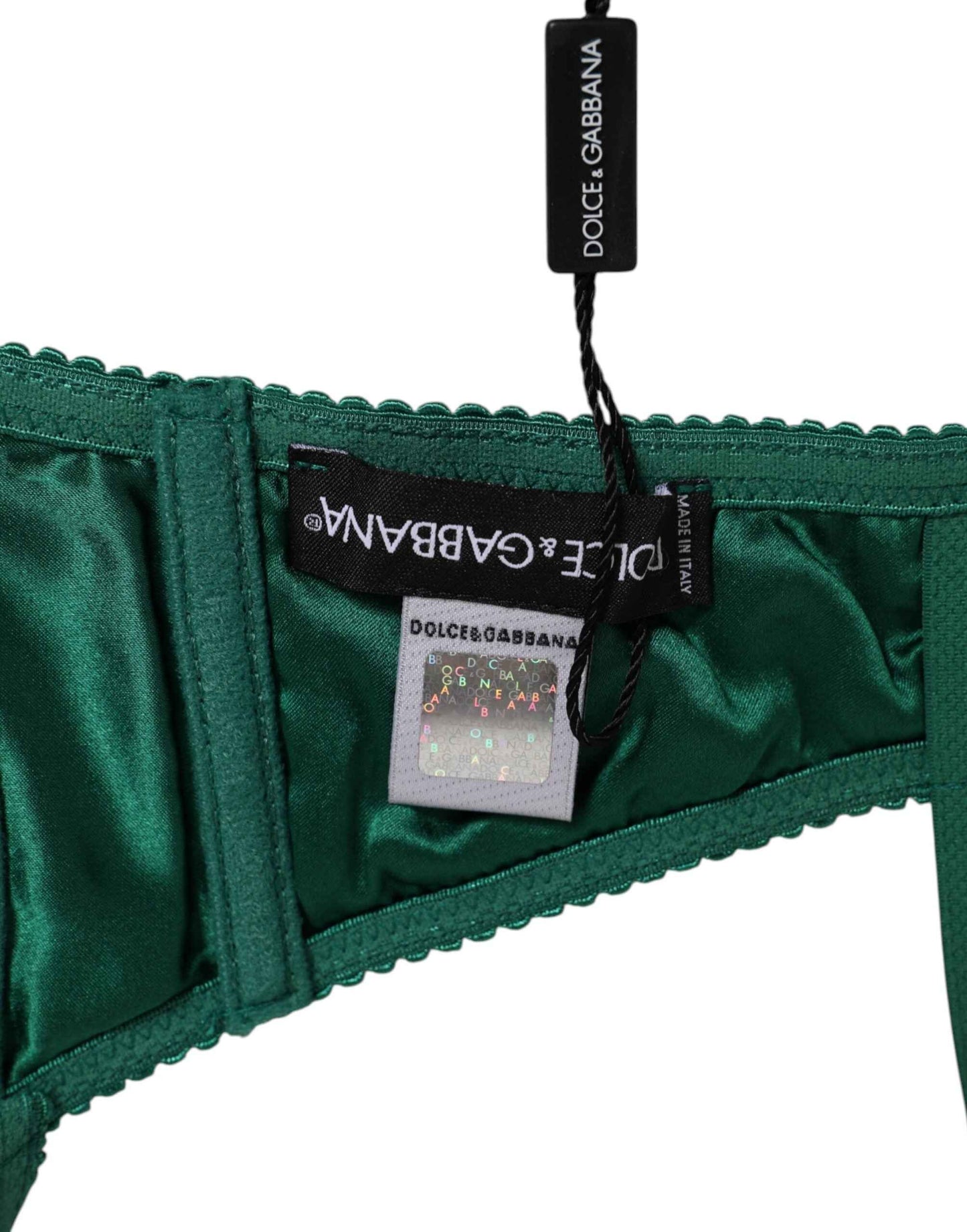 Dolce & Gabbana Green Satin Semi-Padded Underwire Musk Underwear by Dolce & Gabbana