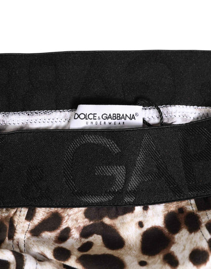 Dolce & Gabbana Leopard Print Black Waistband Cotton Underwear by Dolce & Gabbana