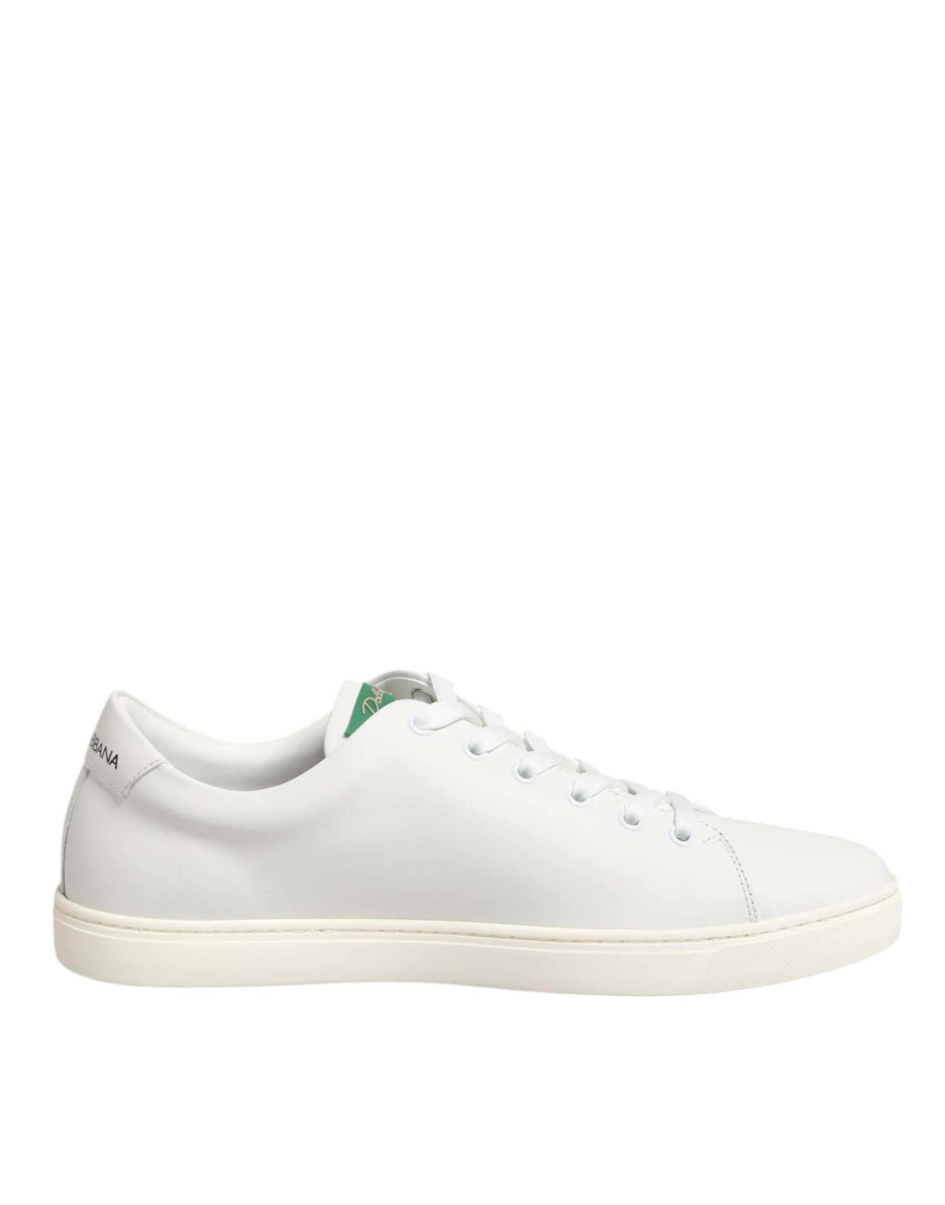 Dolce & Gabbana White Leather Rose Embroidery Low-Top Shoes - from Dolce & Gabbana