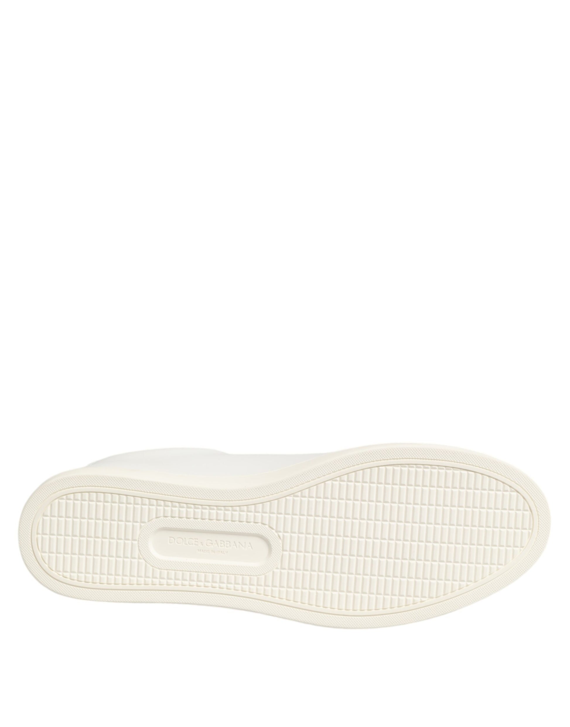 Dolce & Gabbana White Leather Rose Embroidery Low-Top Shoes - from Dolce & Gabbana