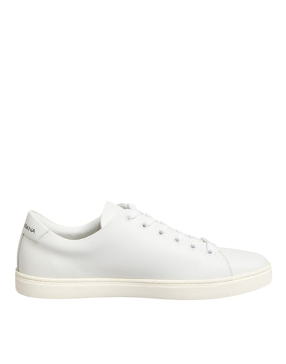 Dolce & Gabbana White Leather Sacre Heart Patch Sneakers Shoes - from Dolce & Gabbana