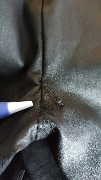 Dolce &amp; Gabbana Black Leather Elastic Waist Trouser Pants