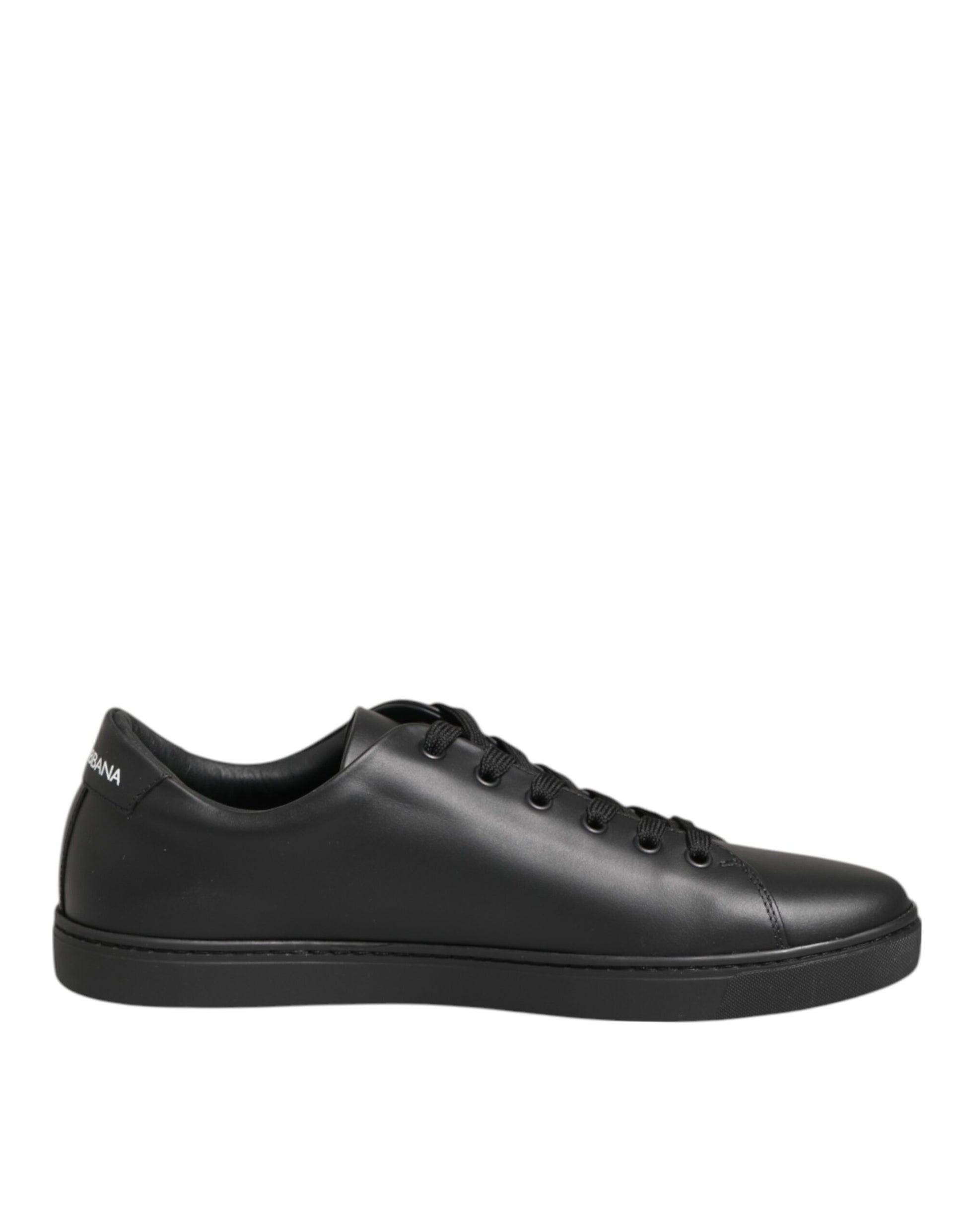 Dolce & Gabbana Black Leather Crystal Heart Sneakers Shoes - from Dolce & Gabbana