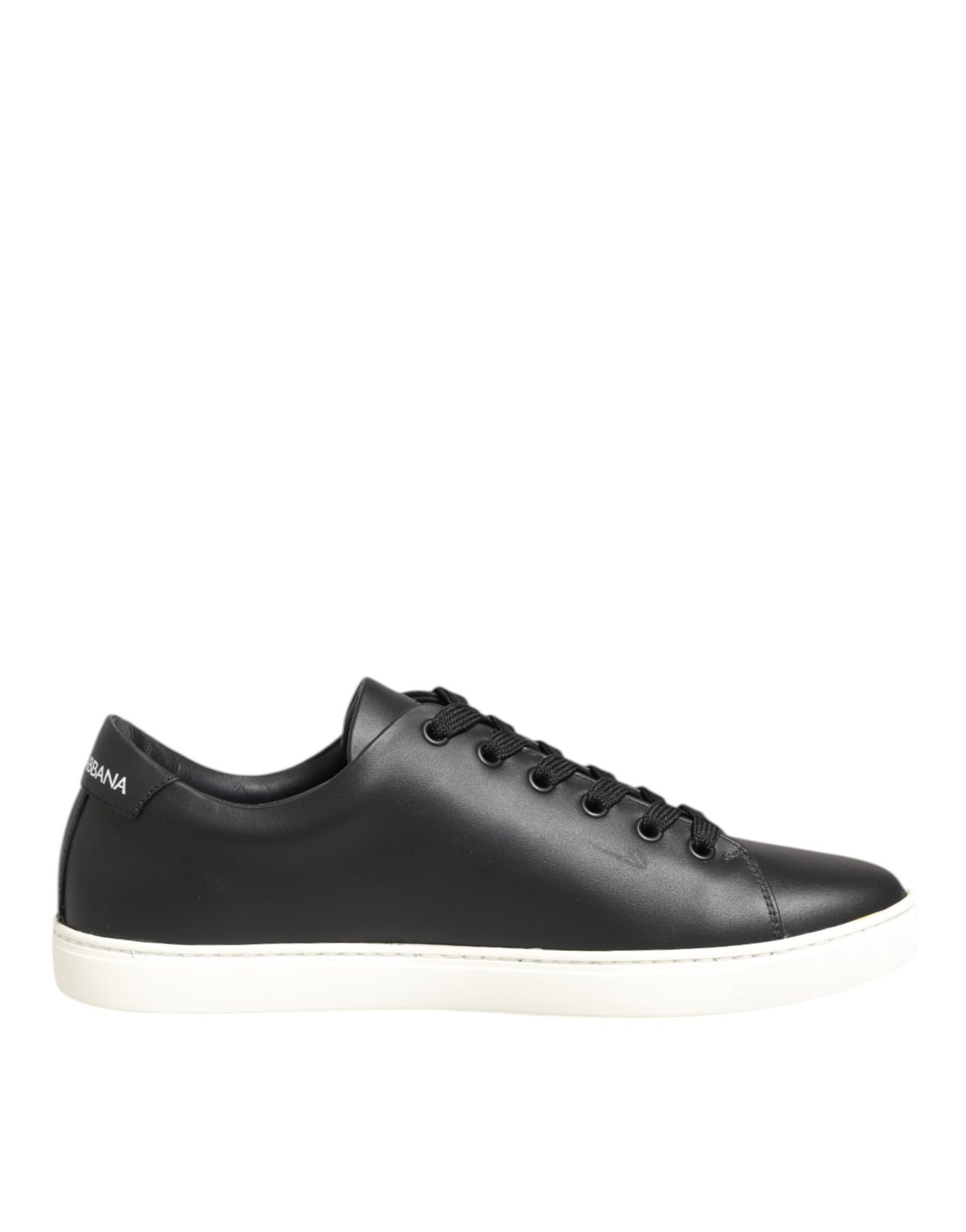 Dolce & Gabbana Black White Leather Crystal Heart Sneakers Shoes - from Dolce & Gabbana