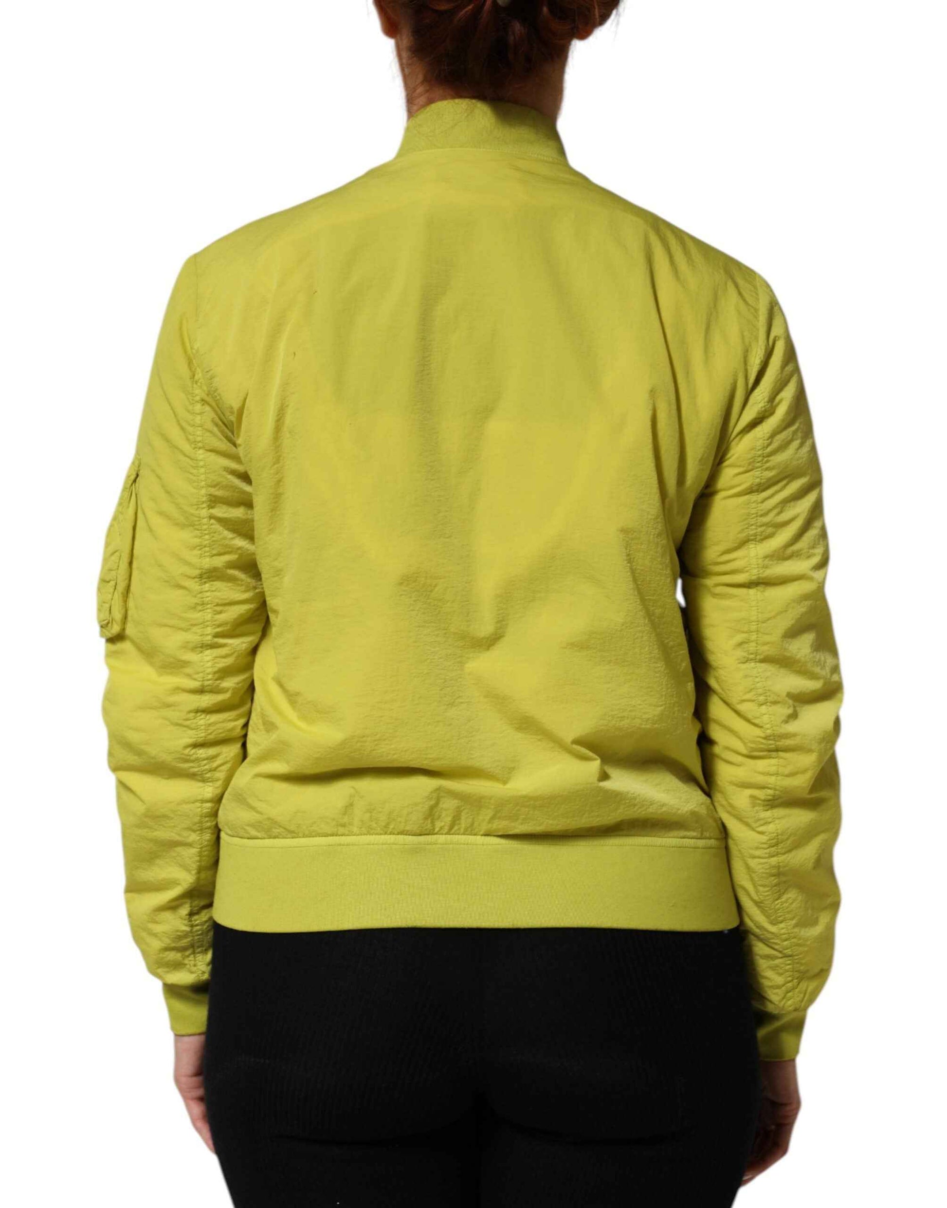 Dolce & Gabbana Yellow Polyamide Zipper Bomber Women’s Jacket by Dolce & Gabbana