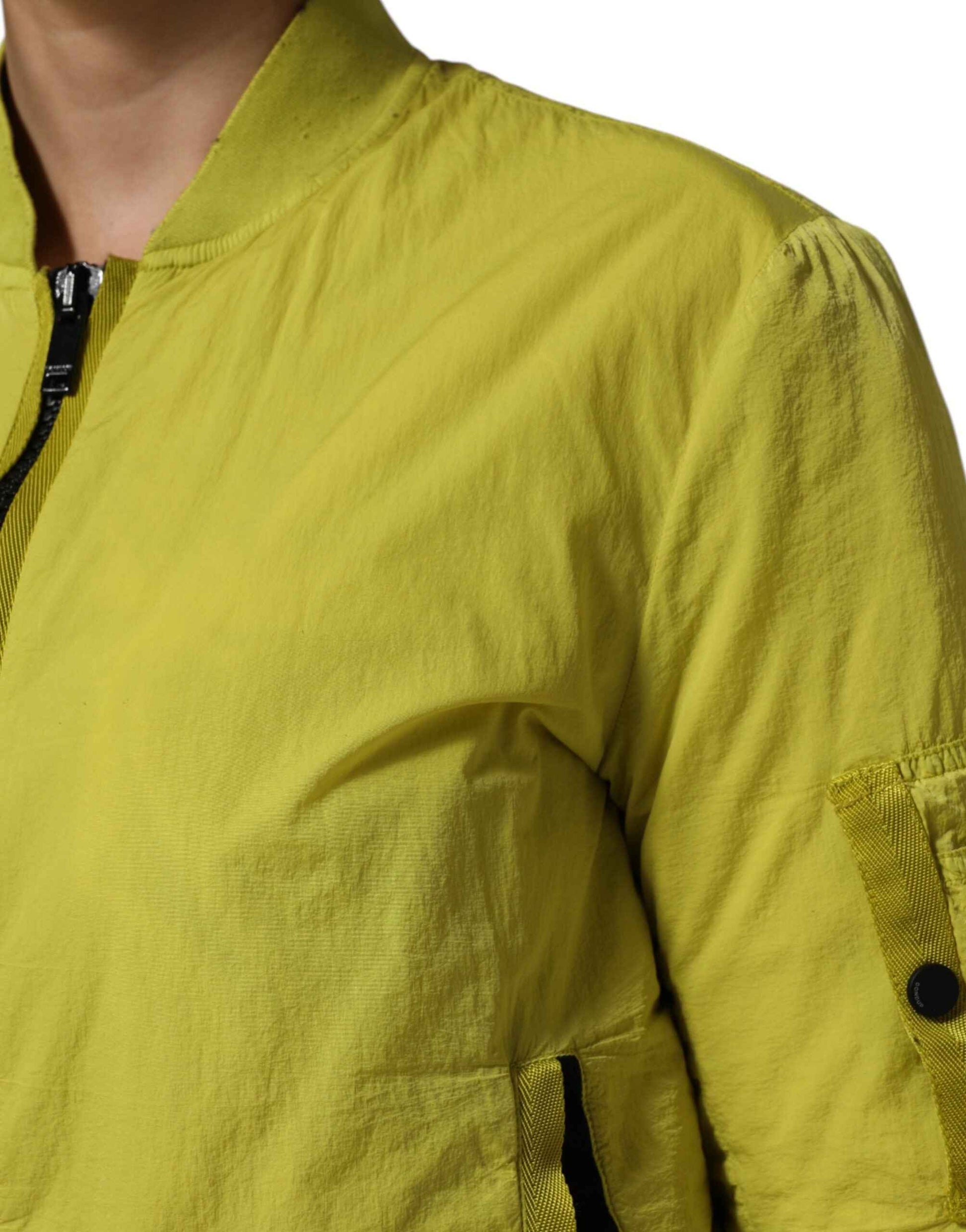Dolce & Gabbana Yellow Polyamide Zipper Bomber Women’s Jacket by Dolce & Gabbana