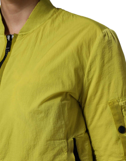 Dolce & Gabbana Yellow Polyamide Zipper Bomber Women’s Jacket by Dolce & Gabbana