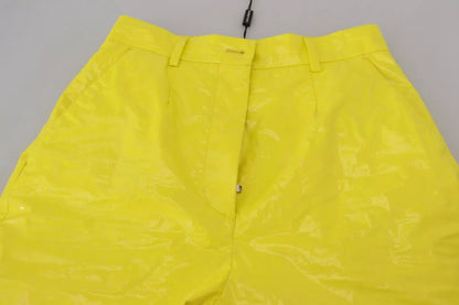 Dolce &amp; Gabbana Yellow High Waist Skinny Women Trouser Pants