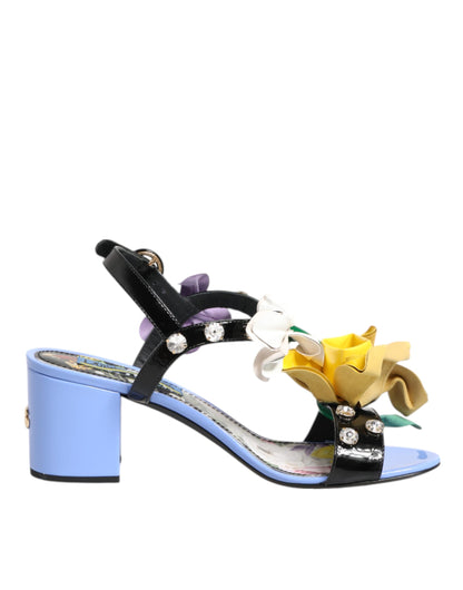Dolce & Gabbana Multicolor Floral Appliqué Crystal Sandal Shoes - from Dolce & Gabbana