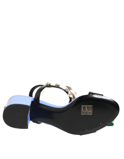 Dolce & Gabbana Multicolor Floral Appliqué Crystal Sandal Shoes - from Dolce & Gabbana