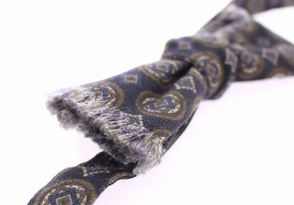 Dolce & Gabbana Blue Silk Baroque Fantasi Tied Bow Tie Papillon by Dolce & Gabbana